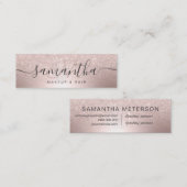 Makeup Roos goud glitter ombre metallic folie Mini Visitekaartje (Voorkant / Achterkant)