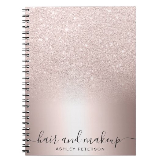 Makeup Roos goud glitter ombre metallic folie Notitieboek (Voorkant)