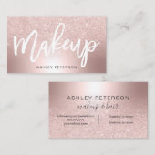 Makeup Roos goud glitter ombre metallic folie Visitekaartje (Voorkant / Achterkant)