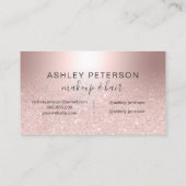 Makeup Roos goud glitter ombre metallic folie Visitekaartje (Achterkant)