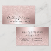 Makeup Roos goud glitter ombre metallic folie Visitekaartje (Voorkant / Achterkant)