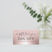 Makeup Roos goud glitter ombre metallic foliegift Kortingskaartje (Staand voorkant)