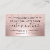 Makeup Roos goud glitter ombre metallic foliegift Kortingskaartje (Achterkant)