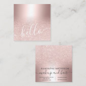 Makeup Roos goud glitter ombre metallic hallo Vierkante Visitekaartje (Voorkant / Achterkant)
