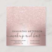 Makeup Roos goud glitter ombre metallic hallo Vierkante Visitekaartje (Achterkant)