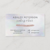 Makeup roos goud glitter parelfoto visitekaartje (Achterkant)