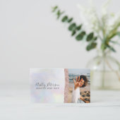 Makeup roos goud glitter parelfoto visitekaartje (Staand voorkant)