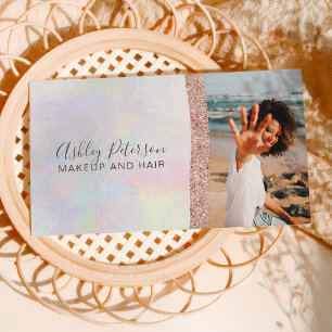 Makeup roos goud glitter parelfoto visitekaartje