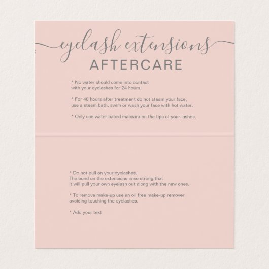 Makeup roos goud glitter pastel oog nazorg visitekaartje (Binnenkant ongevouwen)