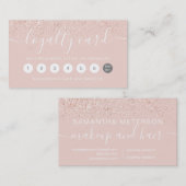 Makeup roos goud glitter pastel zwart roze klantenkaartje (Voorkant / Achterkant)