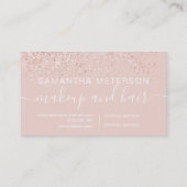 Makeup roos goud glitter pastel zwart roze klantenkaartje (Achterkant)