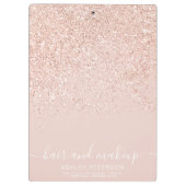 Makeup roos goud glitter pastel zwart roze klembord (Achterkant)