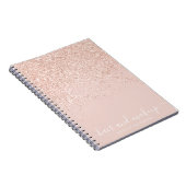 Makeup roos goud glitter pastel zwart roze notitieboek (Rechterzijde)