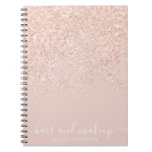 Makeup roos goud glitter pastel zwart roze notitieboek (Voorkant)