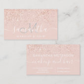 Makeup roos goud glitter pastel zwart roze visitekaartje (Voorkant / Achterkant)