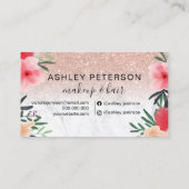 Makeup roos goudglitter visitekaartje (Achterkant)