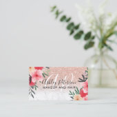 Makeup roos goudglitter visitekaartje (Staand voorkant)