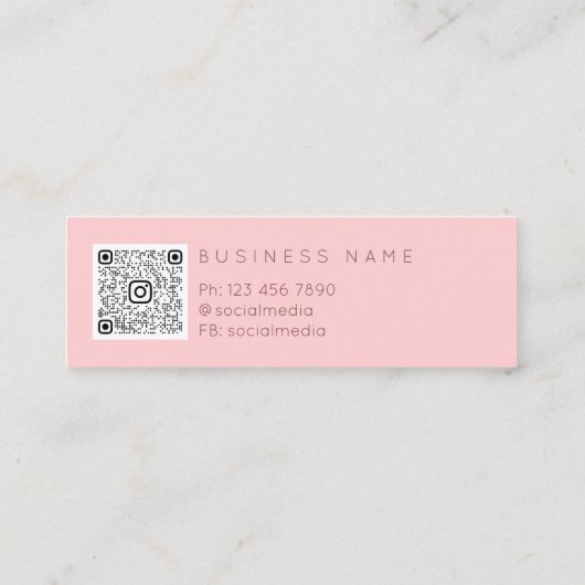 Makeup Roos Lip Neurse Cosmetische Injector Qr Log Mini Visitekaartje (Achterkant)