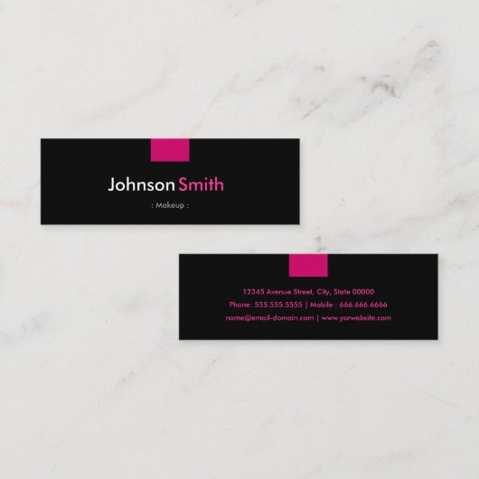 Makeup - Roos roze compact Mini Visitekaartje (Voorkant / Achterkant)