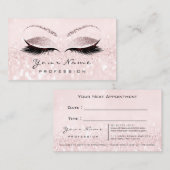 Makeup roze Lashes Extension Appointment Card Afsprakenkaartje (Voorkant / Achterkant)