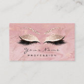 Makeup Roze Lashes Marble Appointment Card Afsprakenkaartje (Voorkant)