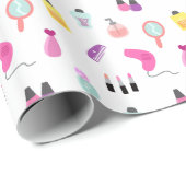 Makeup, Salon, Beauty, Grooming Products Cadeaupapier (Rol Hoek)