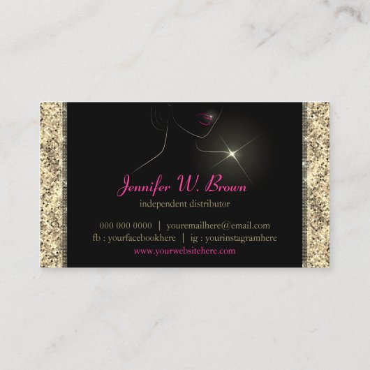 Makeup Salon Gold Lipstick - verkoper Visitekaartje (Achterkant)