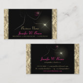 Makeup Salon Gold Lipstick - verkoper Visitekaartje (Voorkant / Achterkant)