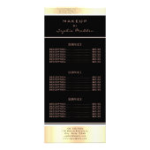 Makeup Salon Gold Ombre Trendy Glitter Black Reclamekaart (Achterkant)