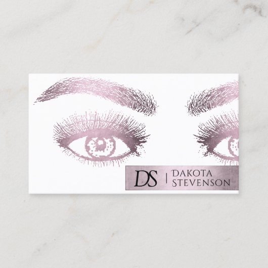 Makeup Salon Professional | Dusty Pink Shimmer Visitekaartje (Voorkant)