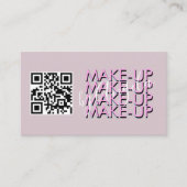 Makeup Salon QR Code Roze Zwart Manuscript Visitekaartje (Voorkant)