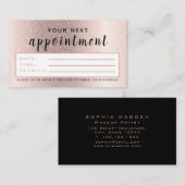 Makeup Salon Roos Gold Ombre Trendy Glitter Black Afsprakenkaartje (Voorkant / Achterkant)