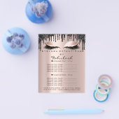 Makeup Schoonheidssalon Roze Zwarte Druppels Flyer (Enkel)