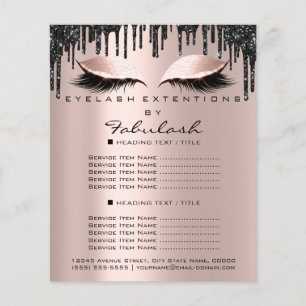 Makeup Schoonheidssalon Roze Zwarte Druppels Flyer