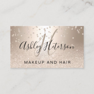 Makeup script confetti chic gold glitter metallic visitekaartje
