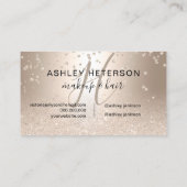 Makeup script confetti chic gold glitter metallic visitekaartje (Achterkant)
