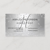 Makeup script confetti Silver glitter metallic Visitekaartje (Achterkant)