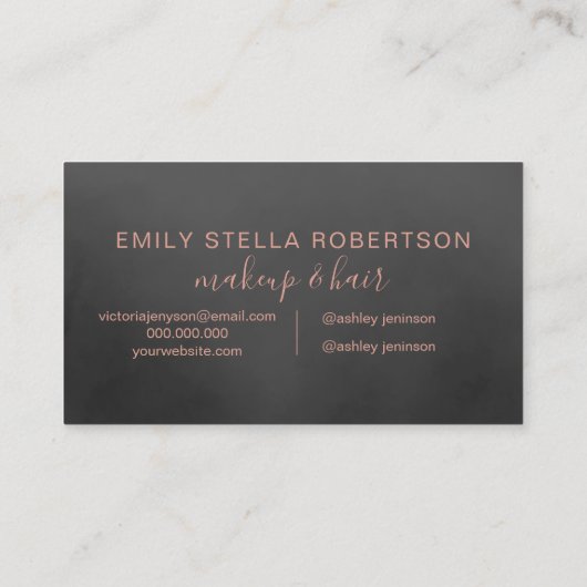 Makeup script roos Gold zwarte waterverf Visitekaartje (Achterkant)