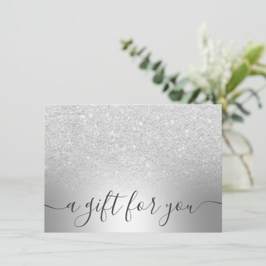 Makeup Silver Glitter folie gift certificaat (Staand voorkant)