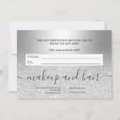 Makeup Silver Glitter folie gift certificaat (Achterkant)