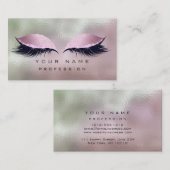 Makeup Silver Mint Pink Glass Eyes Lasht Glitter Visitekaartje (Voorkant / Achterkant)