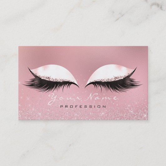Makeup Silver Roze Roze Glasas Glitter Visitekaartje (Voorkant)