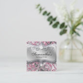 Makeup Sparkle Jewelry Leopard Pink Visitekaartje (Staand voorkant)