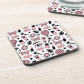 Makeup Sticker Pattern Bier Onderzetter (Linkerzijde)