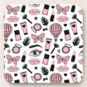 Makeup Sticker Pattern Bier Onderzetter (Voorkant)