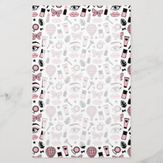 Makeup Sticker Pattern Briefpapier (Voorkant)