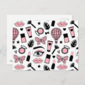 Makeup Sticker Pattern Feestdagenkaart (Voorkant / Achterkant)