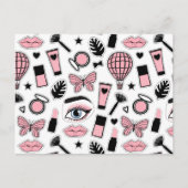 Makeup Sticker Pattern Feestdagenkaart (Voorkant)