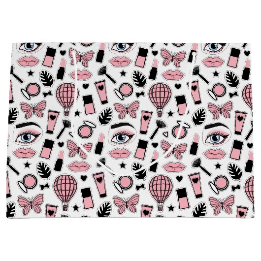 Makeup Sticker Pattern Groot Cadeauzakje (Voorkant)