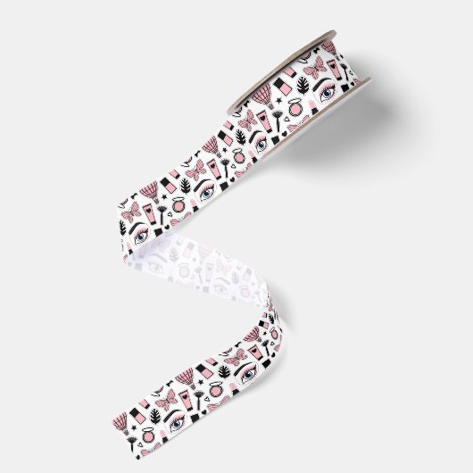 Makeup Sticker Pattern Grosgrain Lint (Achterkant)